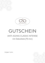 Geschenkgutschein Behandlung - ANTI-AGING CLASSIC INTENSE mit Dekolleté (75 min)