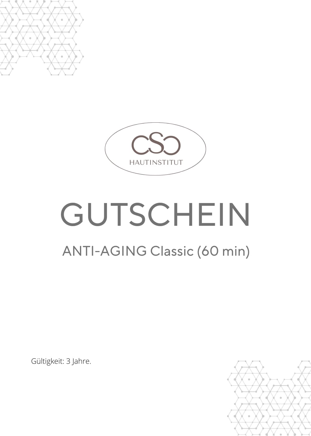 Geschenkgutschein Behandlung - ANTI-AGING Classic (60 min)